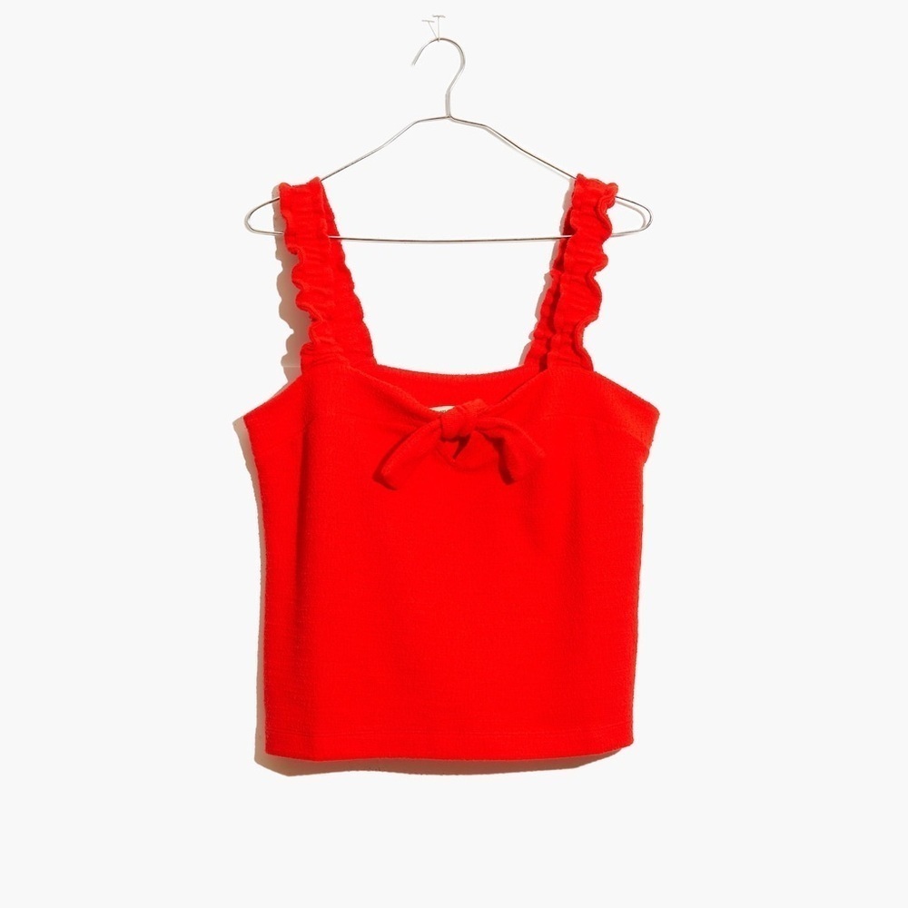 Madewell Red Ruffle Strap Tie-Front Camisole